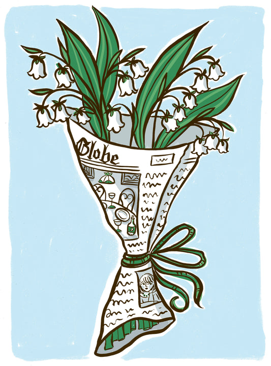 Lily of the Valley Newspaper Print