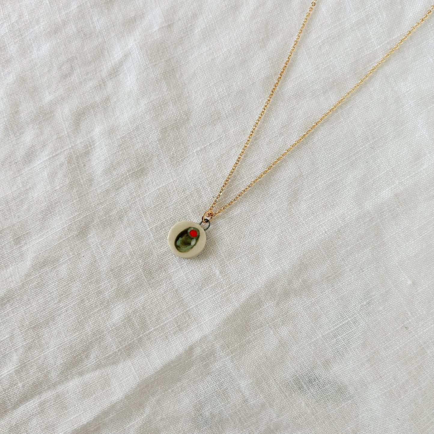 Little Olive Ceramic Gold Plated Pendant