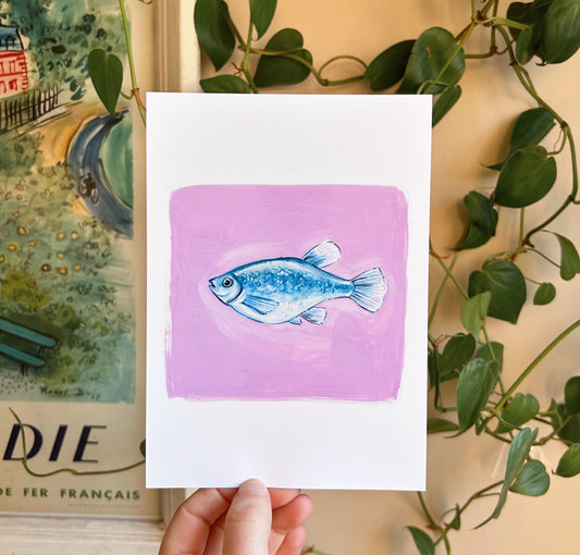 Little Blue Fish Signed Matte Print