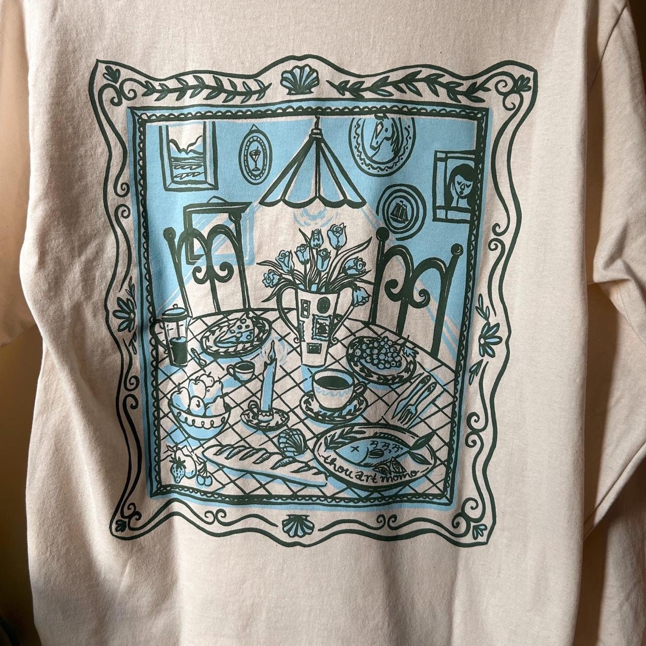 The Dinner Time Long Sleeve Screen Printed Cotton Artist Tee